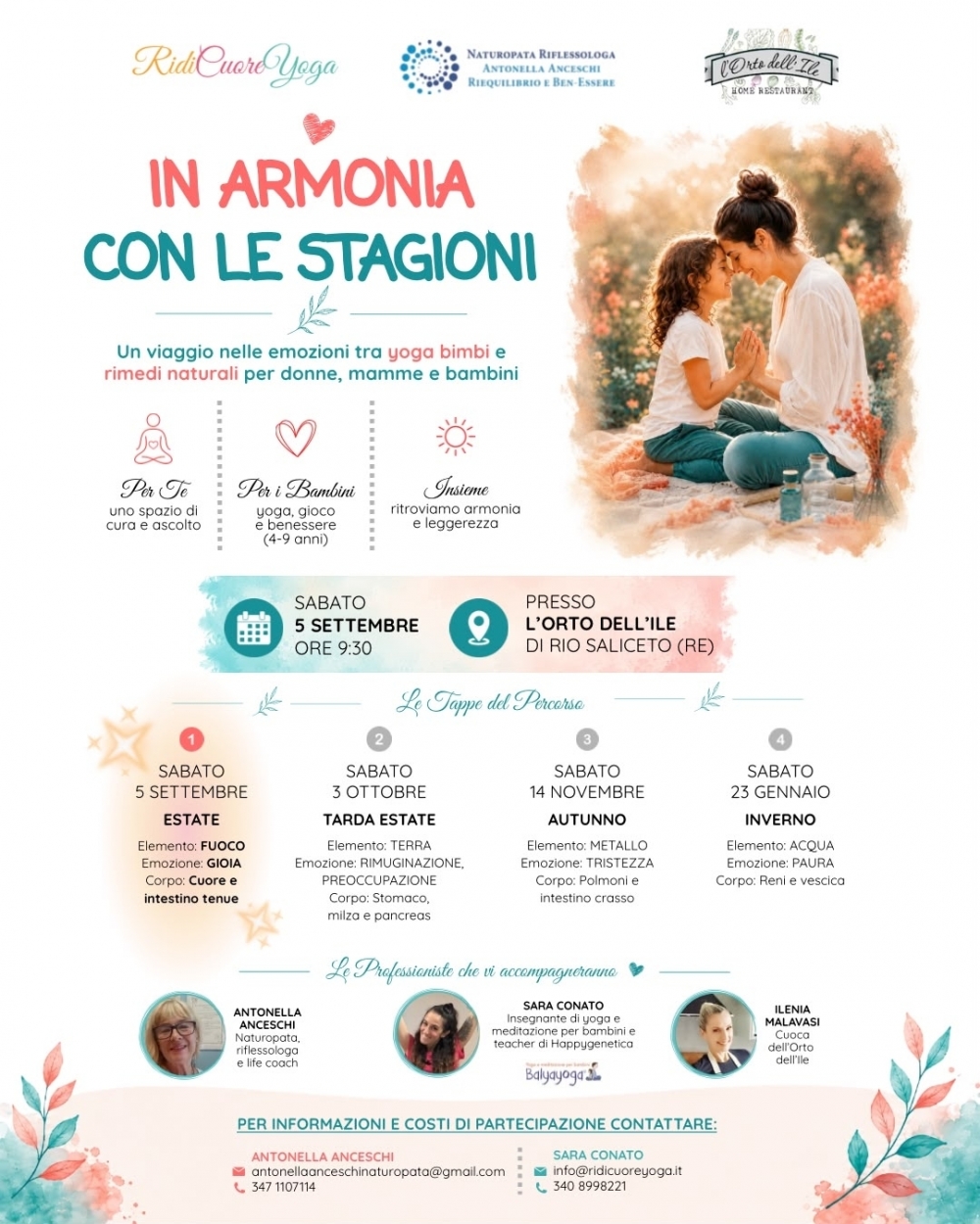 In Armonia con le Stagioni: Percorso di 4 incontri in presenza adulti e bambini - NATUROPATA LIFE COACH ANTONELLA ANCESCHI - CARPI - MODENA - REGGIO - CONSULENZE ONLINE